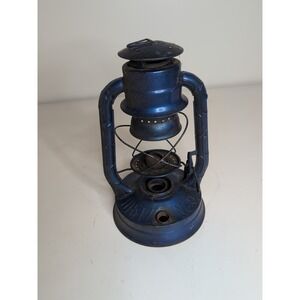 Vintage Dietz Lantern No. 8 Air Pilot Blue Kerosene Lantern w Clear Glass Globe
